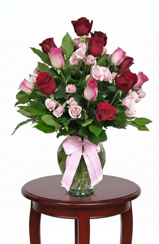 GLV-13 - Classic Bouquet of Mixed Roses