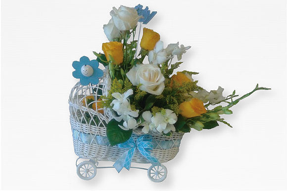 GLW065 - Stroller Basket of Flowers