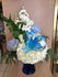 GLW095 - WHITE AND BLUE HYDRANGEAS MIX (with Ornament and Bow)