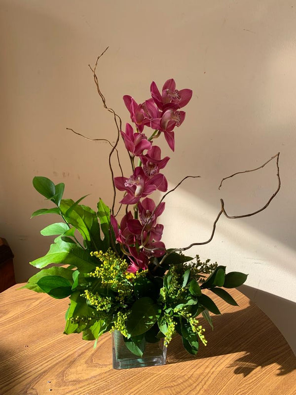 GLW099 - EXOTIC PURPLE ORCHIDS AND LUSH GREENERY