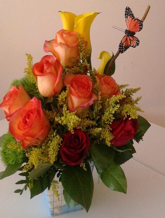 GLW144 - Roses and Calas Arrangement