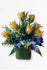 GLW046 - YELLOW ROSES and ORCHIDS SMALL (Cube Vase)